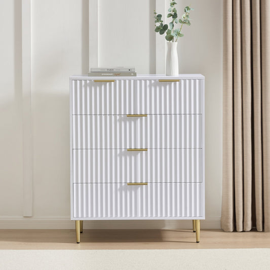 Evie 5 Drawer Chest - Warm White