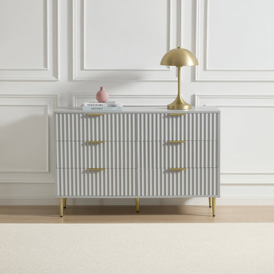 Evie 6 Drawer Chest - Grey