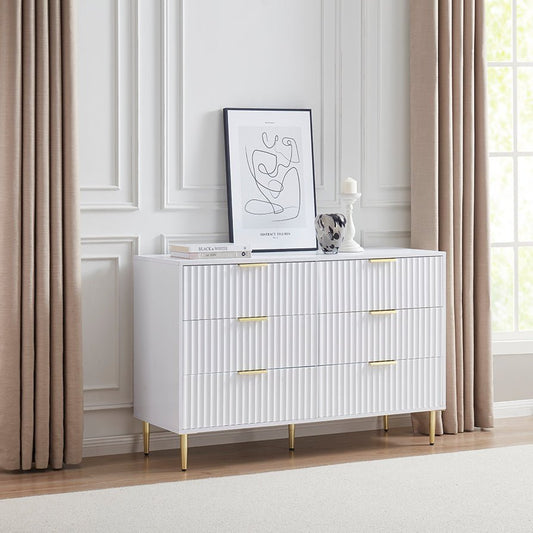 Evie 6 Drawer Chest - Warm White