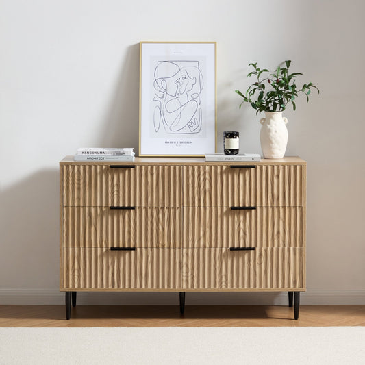 Evie 6 Drawer Chest - Wood Effect