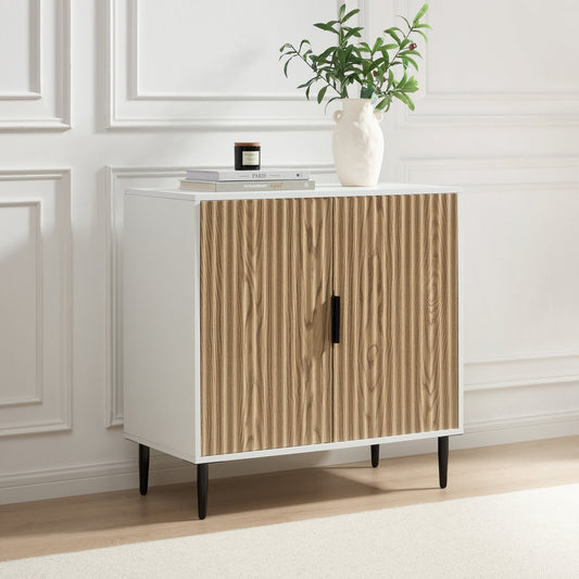 Evie Small Sideboard - White/Wood Effect