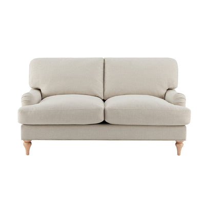 Beige 2 Seater Sofa with Cushioned Seats & Wooden Legs furnitell