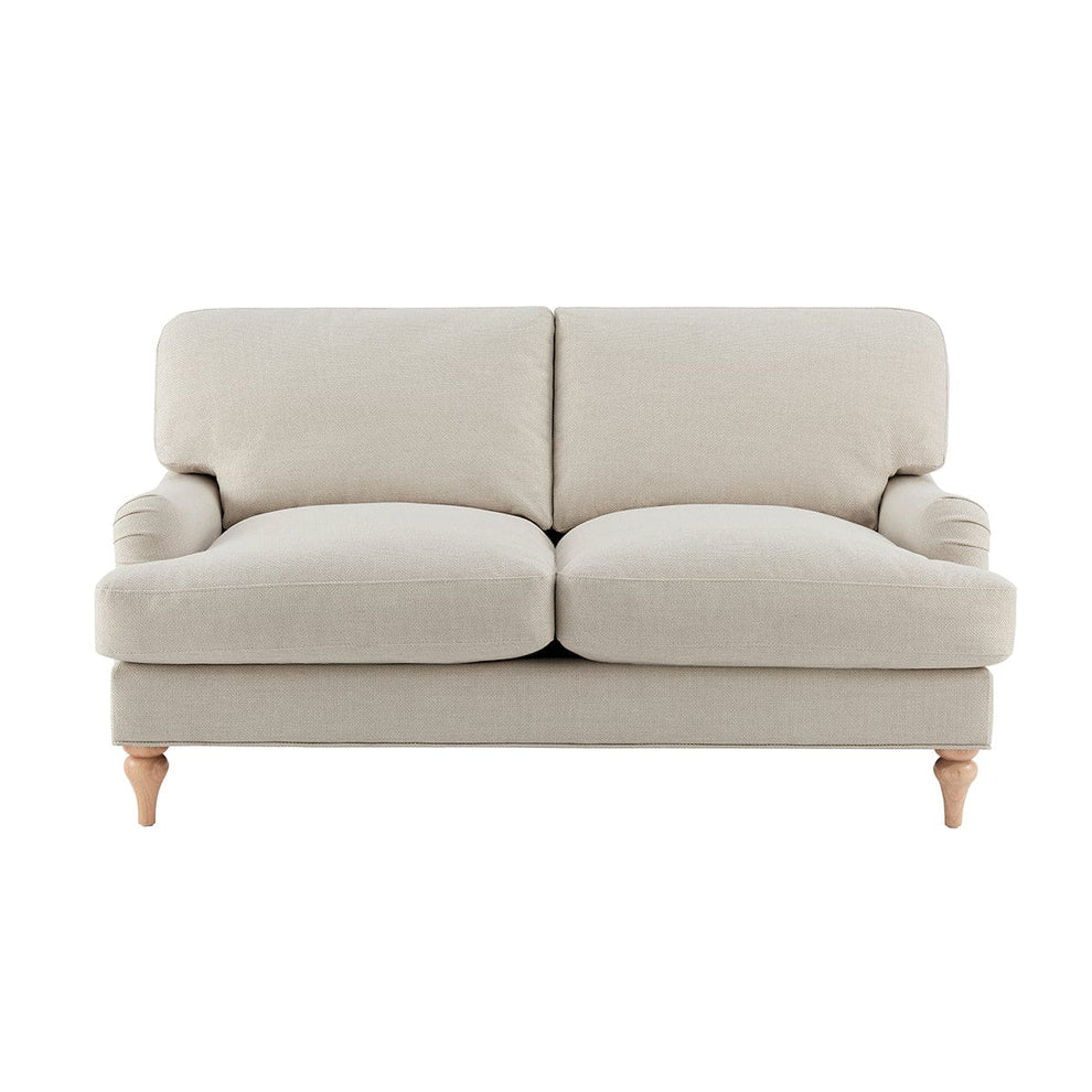 Beige 2 Seater Sofa with Cushioned Seats & Wooden Legs furnitell