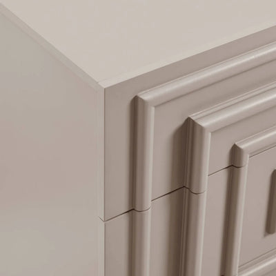 Taupe 3 Drawer Chest with Raised Panel Front Design furnitell