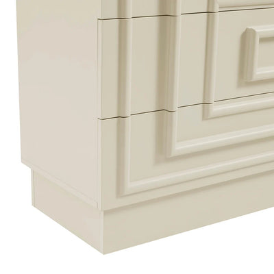 Cream 6 Drawer Chest with Raised Panel Front Design furnitell