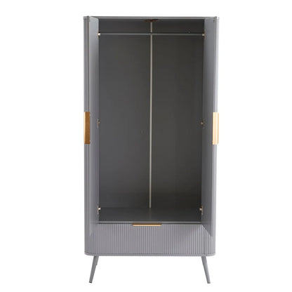 FURNITELL 2 Door Wardrobe - Light Grey Furnitell