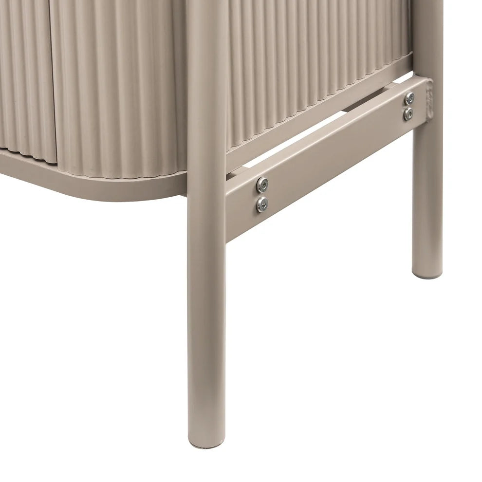 Taupe Storage Shelving Unit with Open Shelves & 2-Door Cabinet furnitell