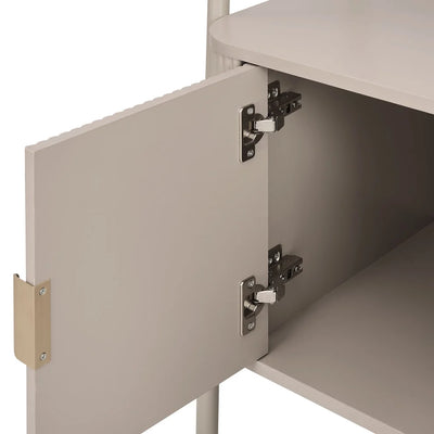 Taupe Storage Shelving Unit with Open Shelves & 2-Door Cabinet furnitell