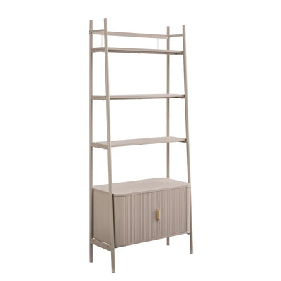 Taupe Storage Shelving Unit with Open Shelves & 2-Door Cabinet furnitell