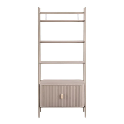 Taupe Storage Shelving Unit with Open Shelves & 2-Door Cabinet furnitell