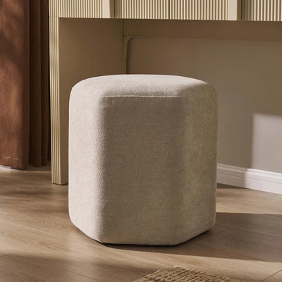Oatmeal Chenille Upholstered Stool Furnitell