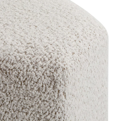 Cream Teddy Upholstered Ottoman Stool Furnitell