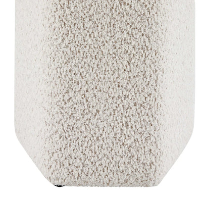 Cream Teddy Upholstered Ottoman Stool Furnitell
