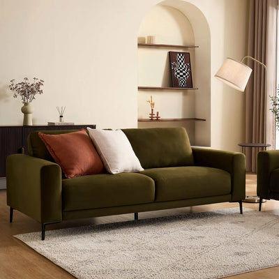 Green 3 Seater Sofa | Modern Fabric Sofa Furnitell