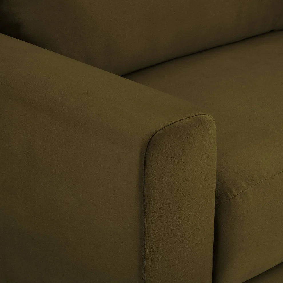 Green 3 Seater Sofa | Modern Fabric Sofa Furnitell