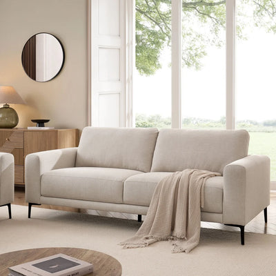 Beige 3 Seater Sofa | Modern Fabric Sofa Furnitell