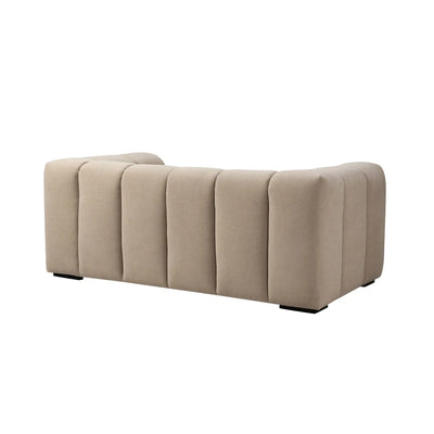 Oatmeal 2 Seater Sofa with Plush Cushions & Rounded Arms Furnitell