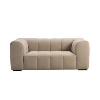 Oatmeal 2 Seater Sofa with Plush Cushions & Rounded Arms Furnitell