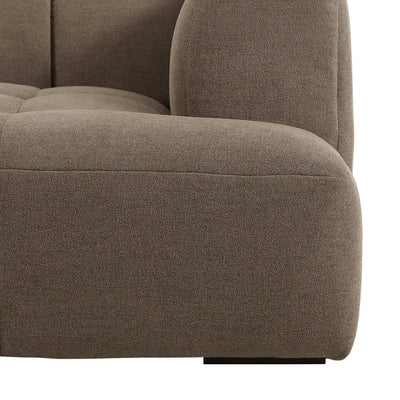 Mushroom Brown L Shaped Sofa with Left Chaise & Ottoman Furnitell