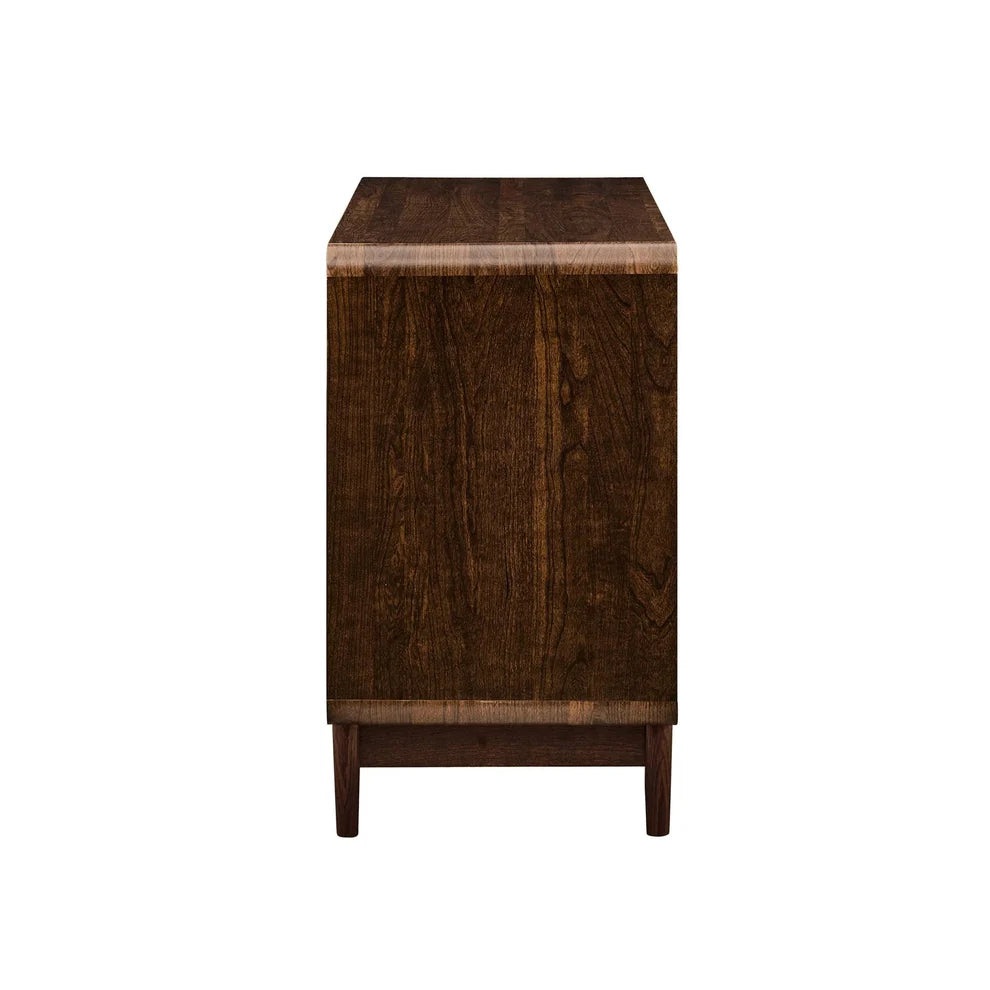 Walnut Brown Fluted 6 Drawer Chest Furnitell