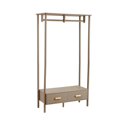 Taupe Clothes Rail with Drawers | Furnitell furnitell