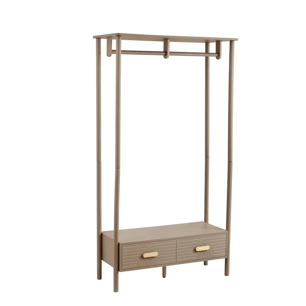 Taupe Clothes Rail with Drawers | Furnitell furnitell