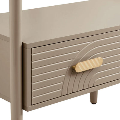 Taupe Clothes Rail with Drawers | Furnitell furnitell