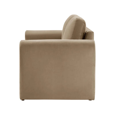 Latte 2 Seater Sofa with Plush Cushions & Rounded Arms Furnitell