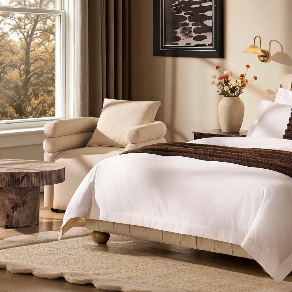 Cream Accent Chair with Rounded Arms, Cushioned Seat & Pillow Furnitell