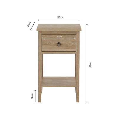 FURNITELL 1 Drawer Nightstand - Charcoal Furnitell