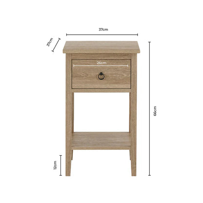 FURNITELL 1 Drawer Nightstand - Charcoal Furnitell
