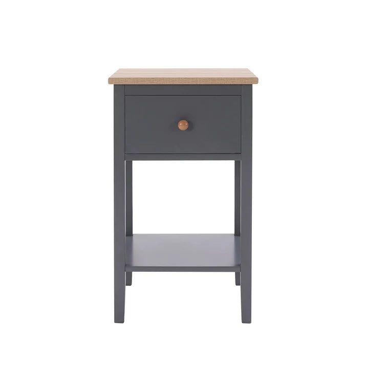 FURNITELL 1 Drawer Nightstand - Charcoal Furnitell