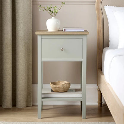 1 Drawer Nightstand - Sage Green Furnitell