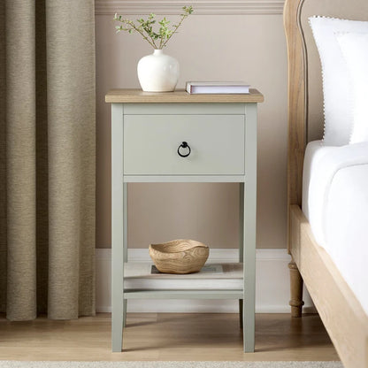1 Drawer Nightstand - Sage Green Furnitell
