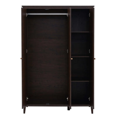 Dark Walnut 3 Door Wardrobe | Furnitell furnitell