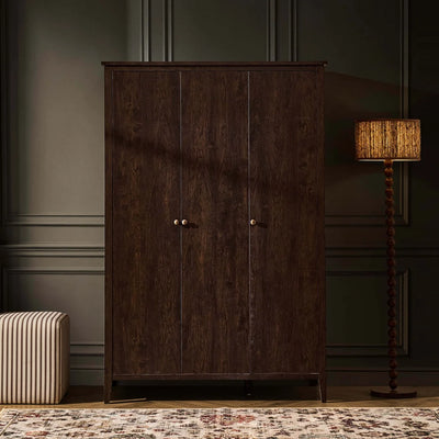 Dark Walnut 3 Door Wardrobe | Furnitell furnitell