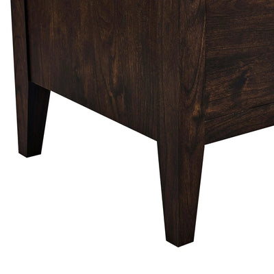 Walnut Storage Bench with Cushioned Seat & Front Drawer Furnitell