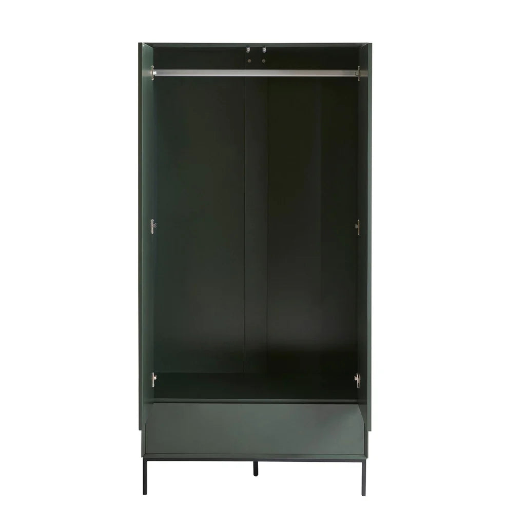 FURNITELL 2 Door Wardrobe - Forest Green Furnitell