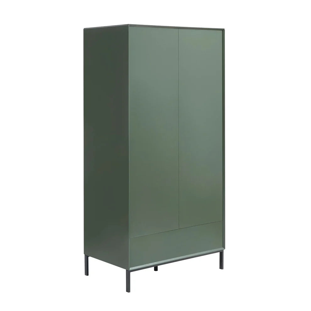 Furnitell 2 Door Wardrobe – Forest Green Solid Wood Finish | 5 Years Warranty