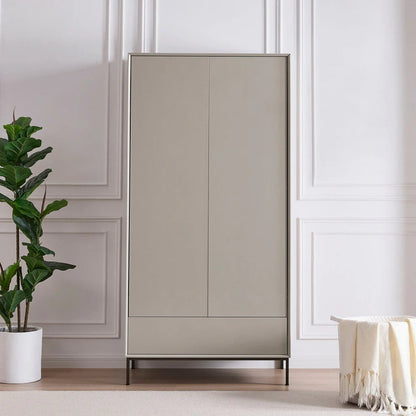 FURNITELL 2 Door Wardrobe - Taupe Furnitell