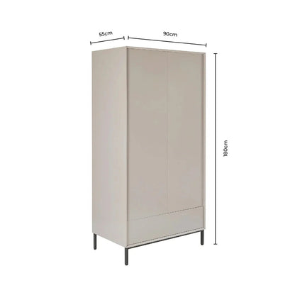 FURNITELL 2 Door Wardrobe - Taupe Furnitell