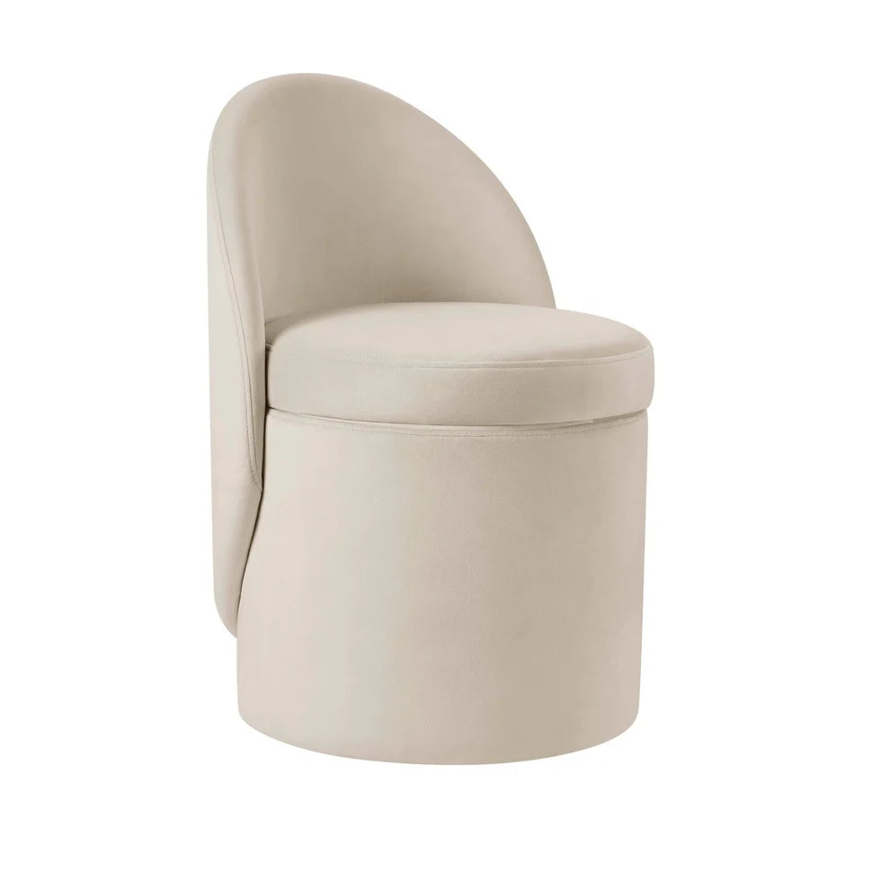 Cream Upholstered Round Back Accent Chair furnitell