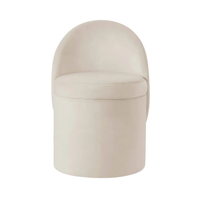 Cream Upholstered Round Back Accent Chair furnitell