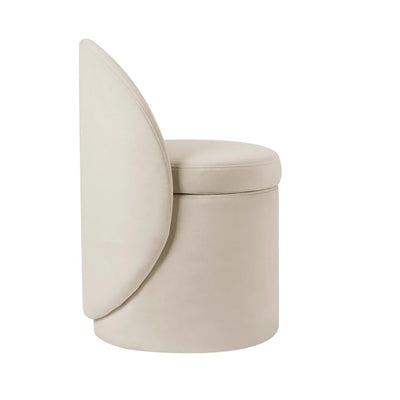 Cream Upholstered Round Back Accent Chair furnitell