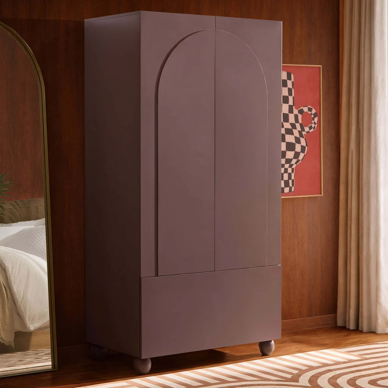 Mocha 2 Door Wardrobe with Drawer | Furnitell Furnitell