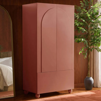 Terracotta 2 Door Wardrobe with Drawer | Furnitell furnitell