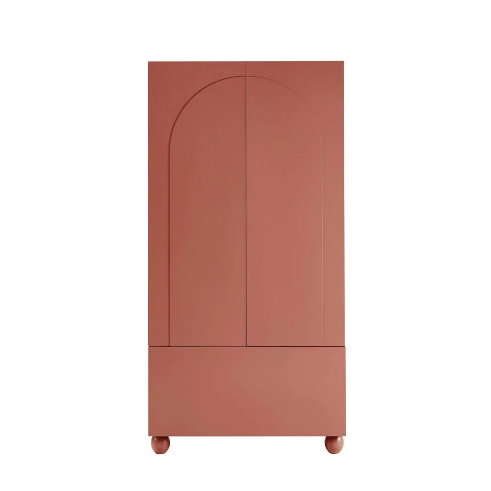 Terracotta 2 Door Wardrobe with Drawer | Furnitell furnitell