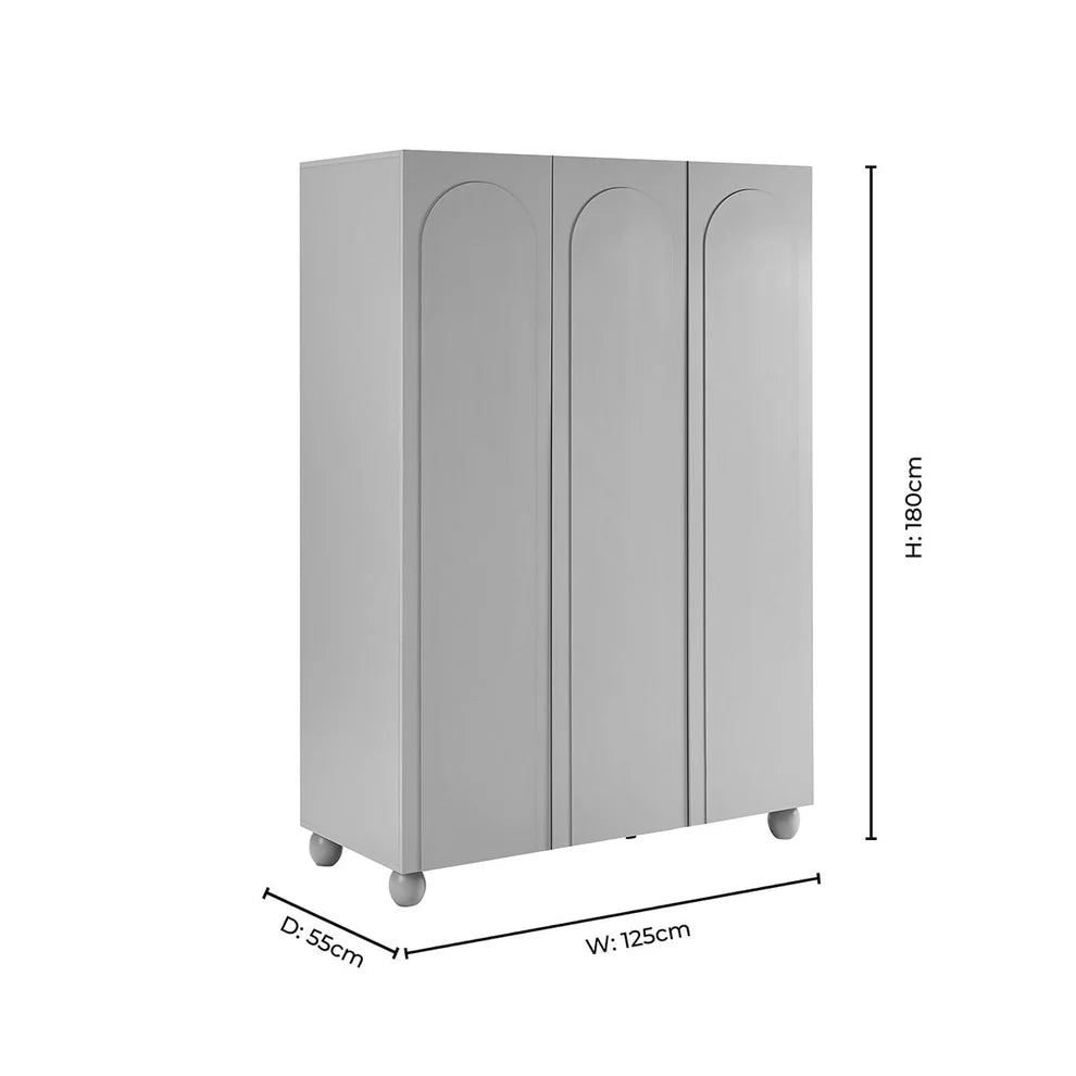 Taupe 3 Door Arch Wardrobe | Furnitell furnitell