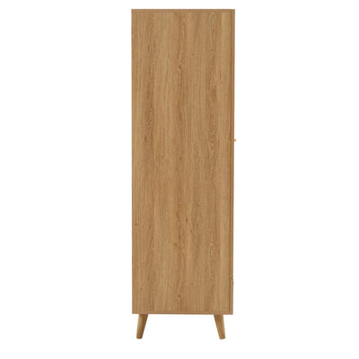 Light Wood Rattan 2 Door Wardrobe | Furnitell furnitell