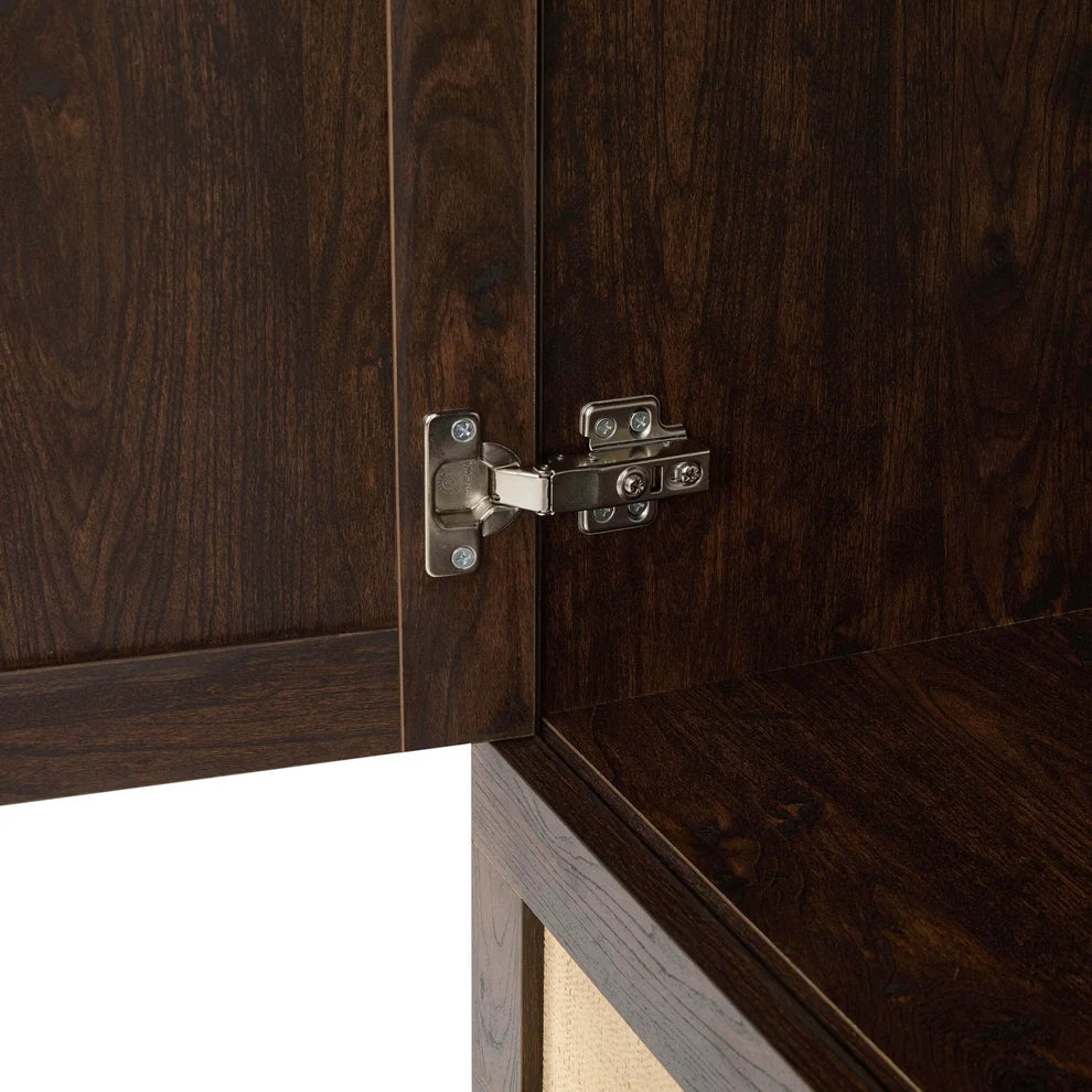 Walnut Rattan 2 Door Wardrobe | Furnitell Furnitell